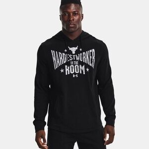 BRAND NEW men under armour dwayne johnson rock black hoodie hoody sweater size M